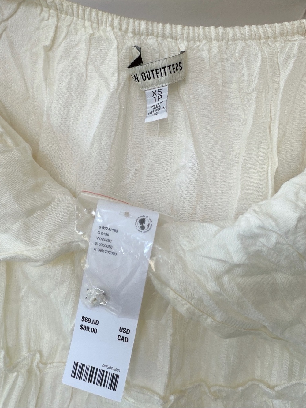 NWT Urban Outfitters Cream Tiered Open-Back Babydoll Sundress XS - Picture 10 of 11